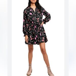 Free People Lighten Up Mini Dress in Black XS